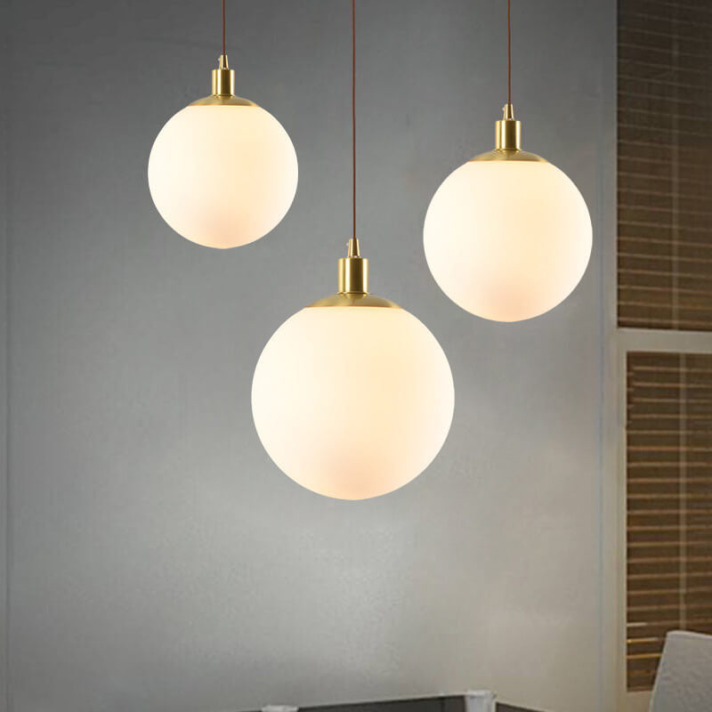 White Globe Pendant Light | Living Room Scandinavian Minimalist Design | Lologe