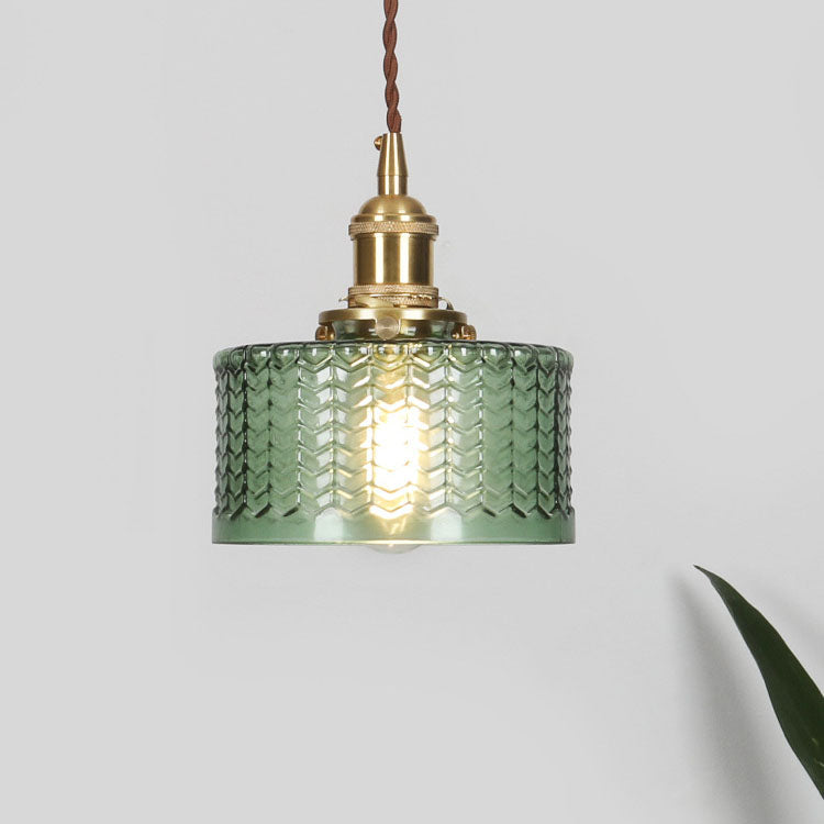 Glass Pendant Light for Kitchen Island | Brass Vintage Jar Shade | Lologe