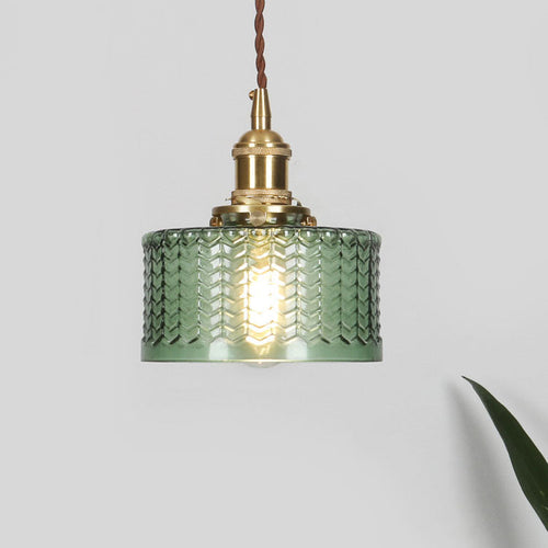 Brass & Glass Pendant Light | Vintage Jar Ceiling Lampshade | Kitchen Island | Lologe