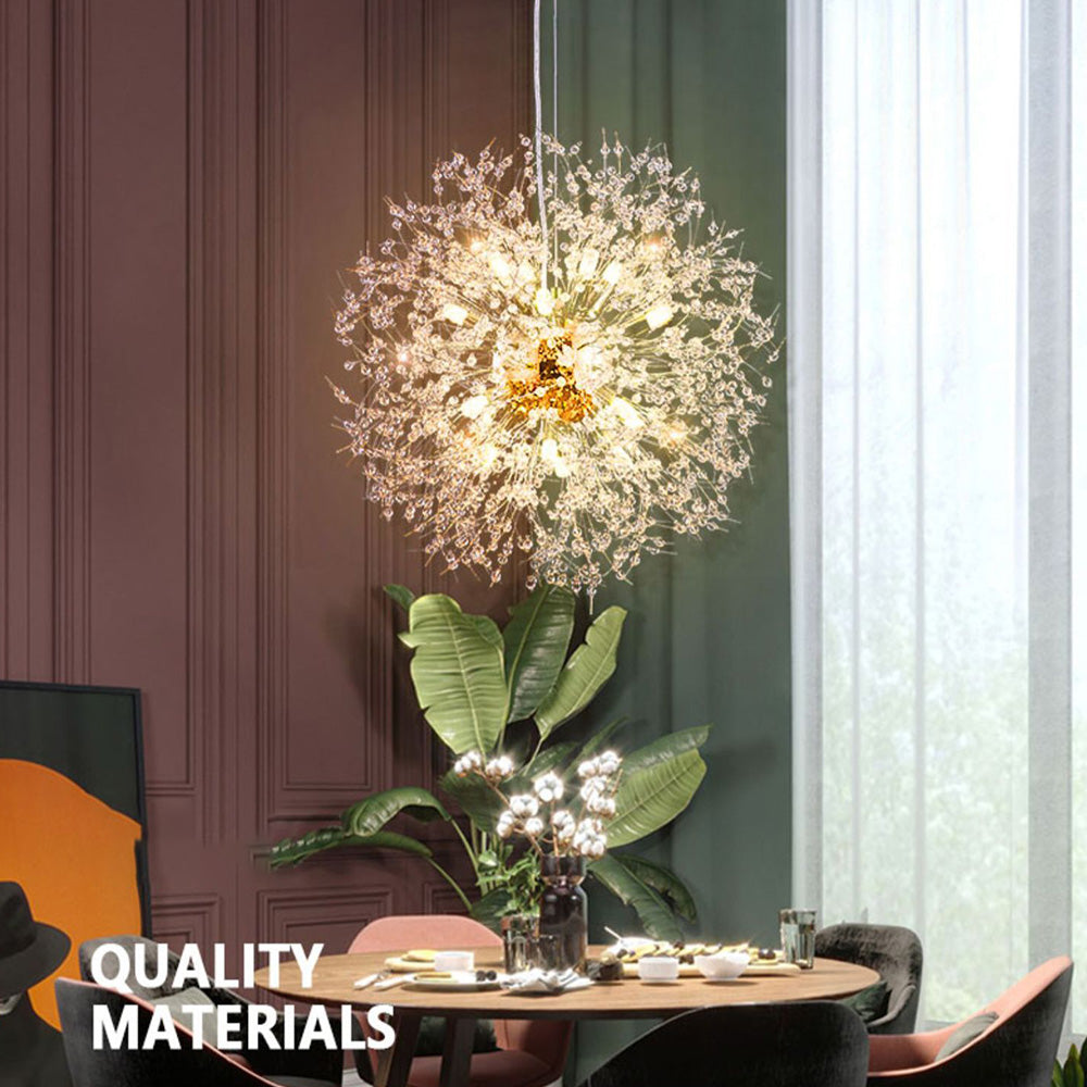 Modern Dandelion Crystal Chandelier | Dining Room | Luxury Firework Pendant | LED Light | Lologe