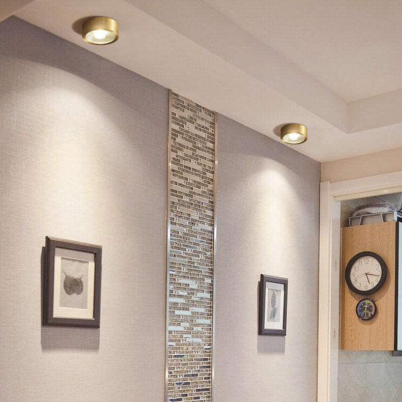 LED Flush Mount Ceiling Light | Living Room | All Copper | Ultra Thin Modern Lighting | Lologe