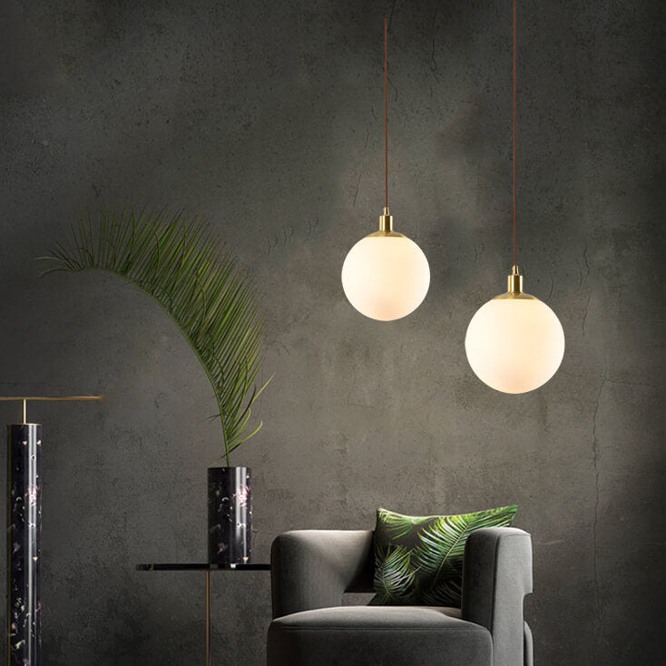 White Globe Pendant Light | Living Room Scandinavian Minimalist Design | Lologe