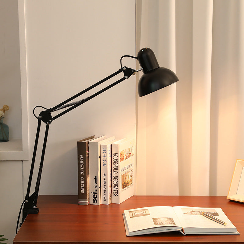 Clip-On Bedroom Table Lamp | Iron & ABS Retractable Long Arm Minimalist | Lologe