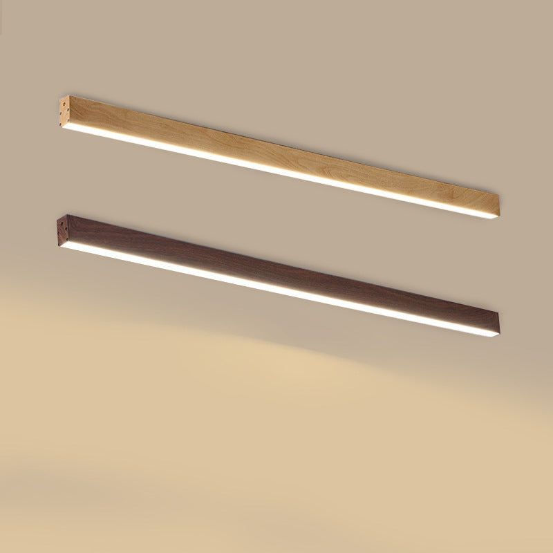 Modern LED Flush Mount Ceiling Light | Wood Grain Aluminium Strips | Minimalist | Lologe