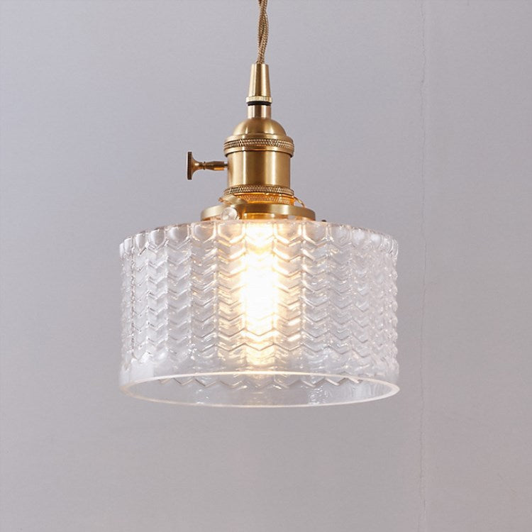 Glass Pendant Light for Kitchen Island | Brass Vintage Jar Shade | Lologe