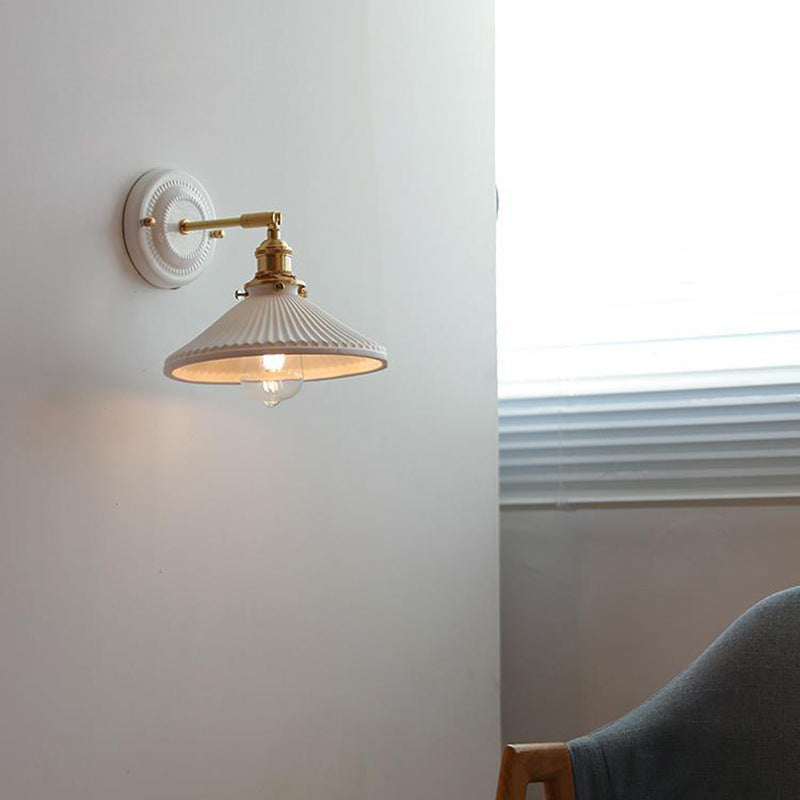 Vintage Ceramic Brass Wall Sconce | Living Room Round Design | Lologe