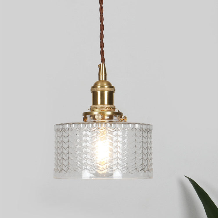 Glass Pendant Light for Kitchen Island | Brass Vintage Jar Shade | Lologe