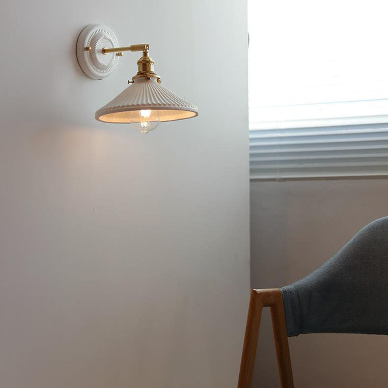 Vintage Ceramic Brass Wall Sconce | Living Room Round Design | Lologe
