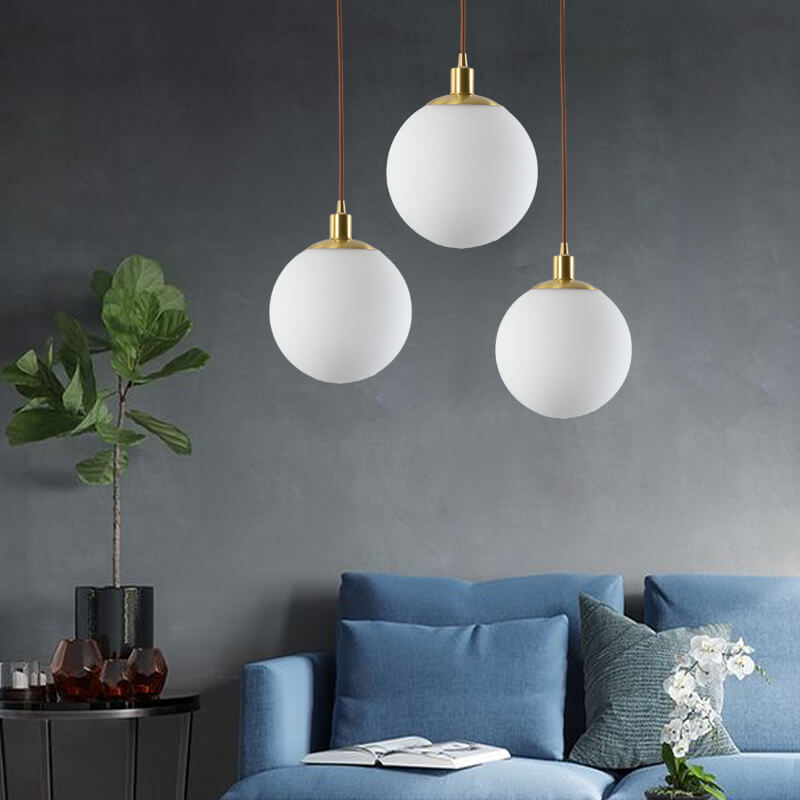 White Globe Pendant Light | Living Room Scandinavian Minimalist Design | Lologe