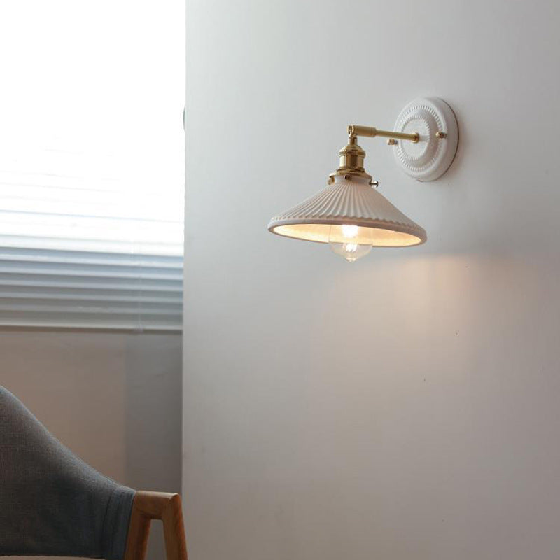 Vintage Ceramic Brass Wall Sconce | Living Room Round Design | Lologe
