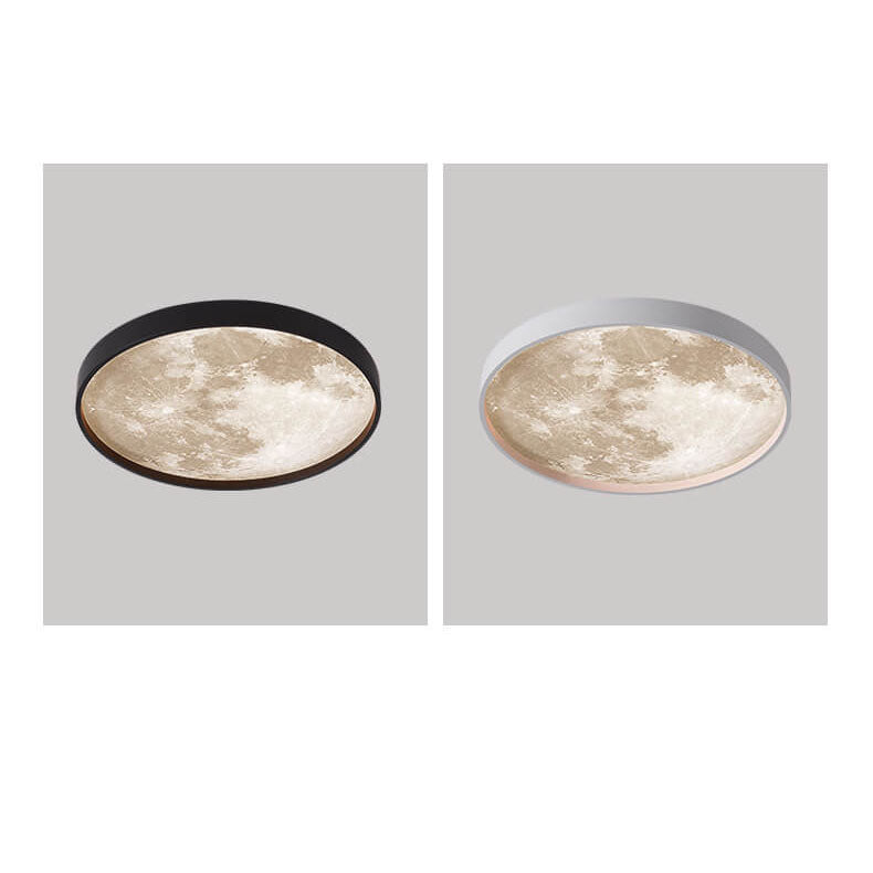 LED Flush Mount Ceiling Light | Bedroom | Moon Design | 3 Colour Modes | Lologe