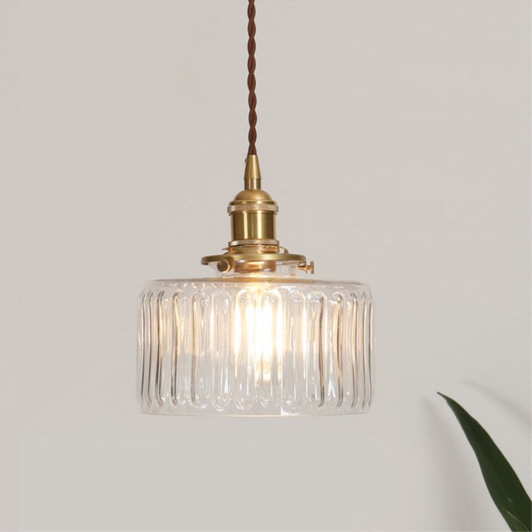 Glass Pendant Light for Kitchen Island | Brass Vintage Jar Shade | Lologe