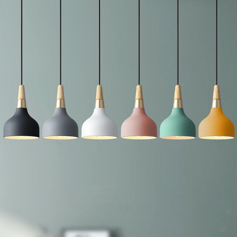 Modern Macaron Disc Pendant Light | Dining Room Iron Shade | Lologe