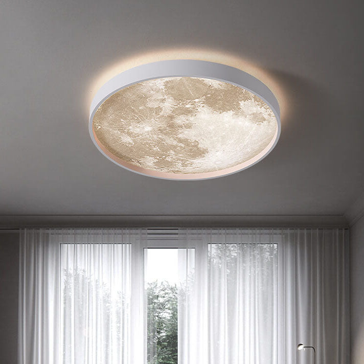 LED Flush Mount Ceiling Light | Bedroom | Moon Design | 3 Colour Modes | Lologe