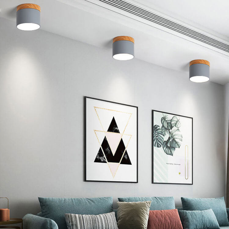 Scandinavian LED Flush Mount Ceiling Light | Solid Wood | 3-Colour | Modern Nordic | Lologe