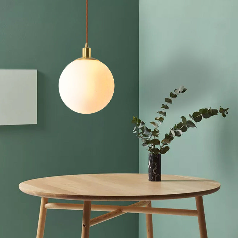 White Globe Pendant Light | Living Room Scandinavian Minimalist Design | Lologe