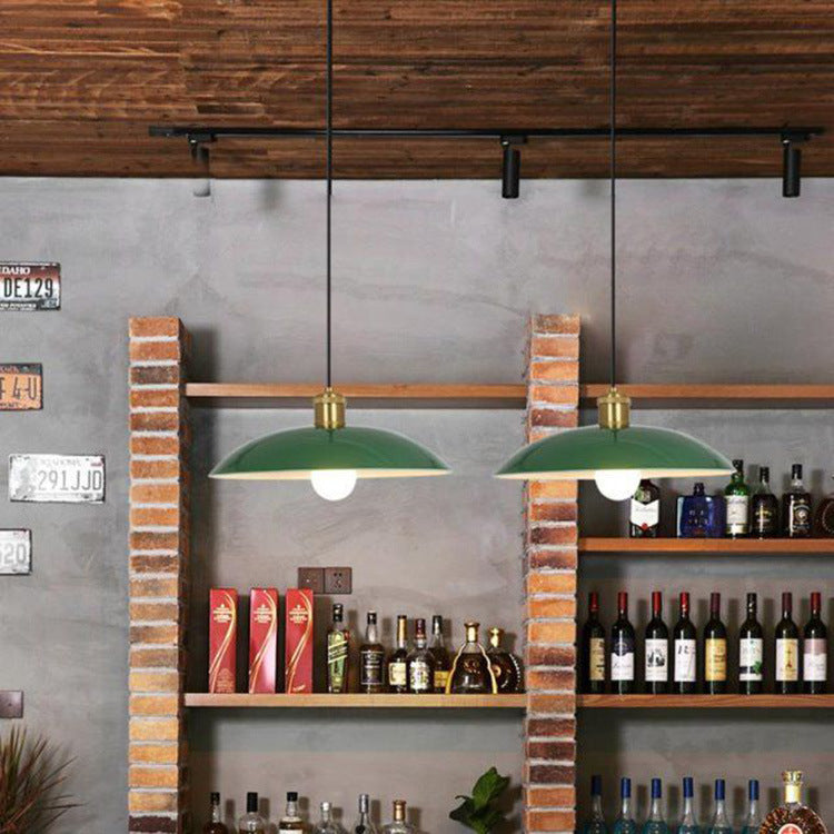Industrial Green Iron Pendant Light | Vintage Loft Character | Lologe