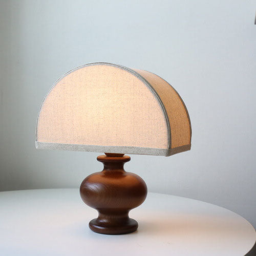 Japanese Wabi Sabi Table Lamp | Bedroom Living Room | Solid Wood Fabric | 1-Light | Vintage Style | Lologe