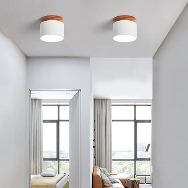 Scandinavian LED Flush Mount Ceiling Light | Solid Wood | 3-Colour | Modern Nordic | Lologe