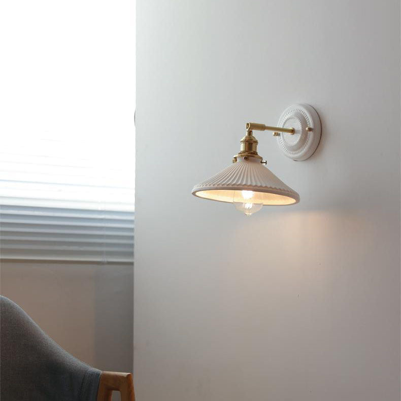 Vintage Ceramic Brass Wall Sconce | Living Room Round Design | Lologe