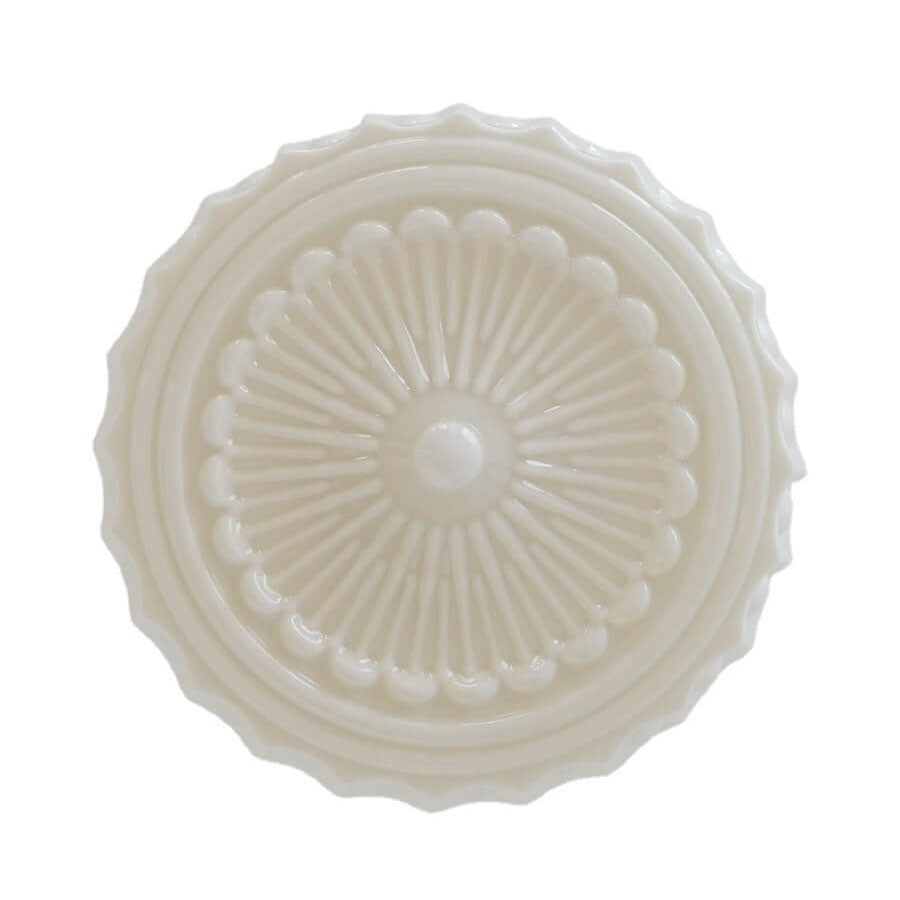 Vintage Glass Semi Flush Mount Ceiling Light | White Drum Shade | Lologe