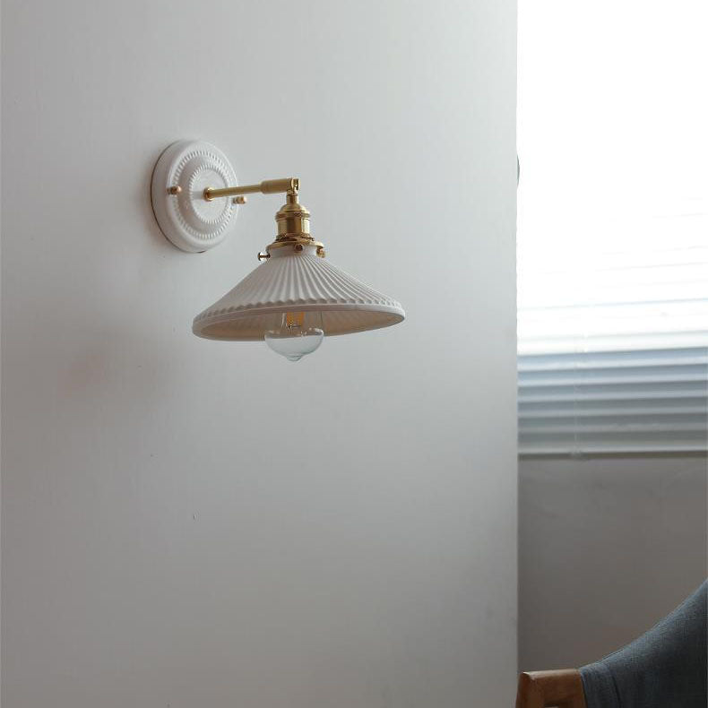 Vintage Ceramic Brass Wall Sconce | Living Room Round Design | Lologe