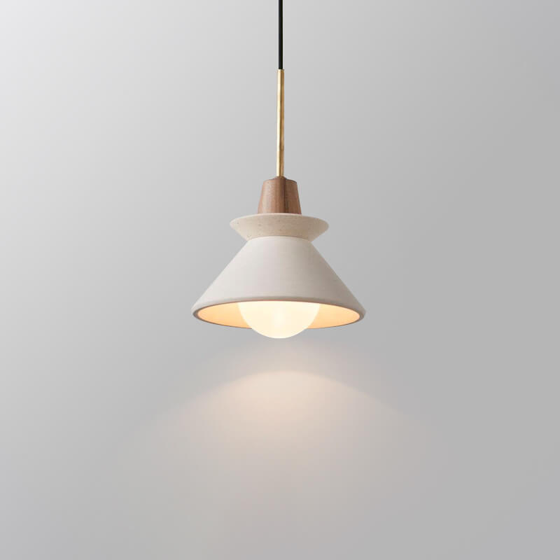 Pendant Light for Kitchen Island | White Cement Tapered Minimalist Design | Lologe