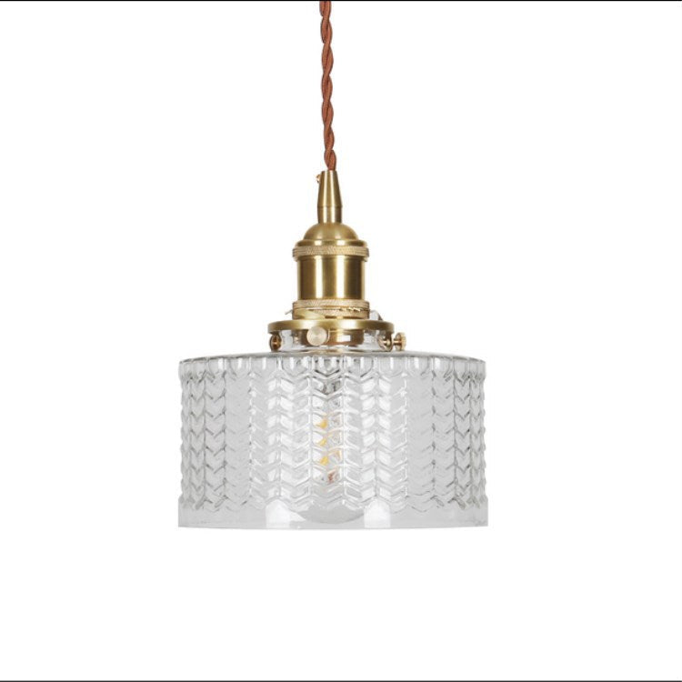 Glass Pendant Light for Kitchen Island | Brass Vintage Jar Shade | Lologe
