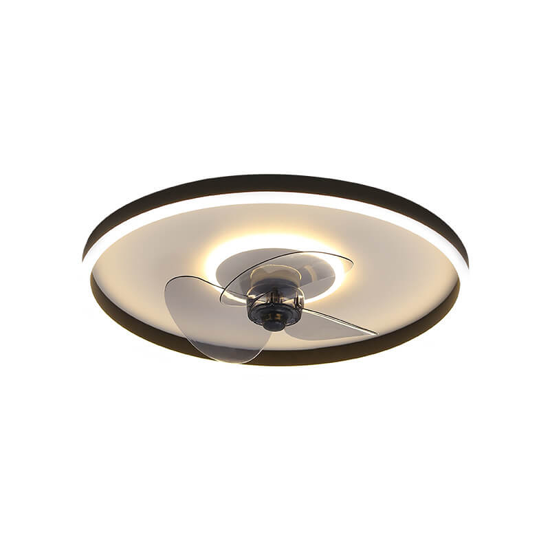 LED Flush Mount Ceiling Fan Light | Modern Minimalist Round | Lologe