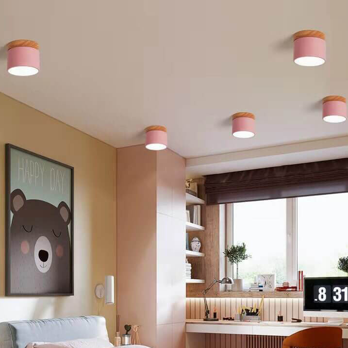 Scandinavian LED Flush Mount Ceiling Light | Solid Wood | 3-Colour | Modern Nordic | Lologe