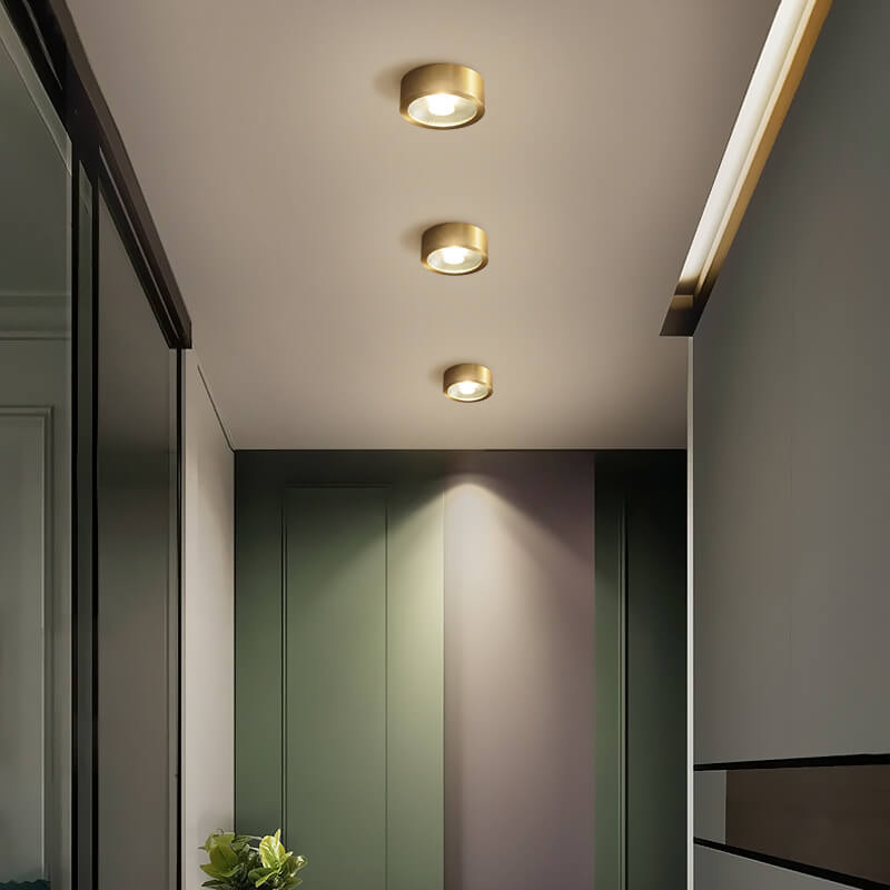 LED Flush Mount Ceiling Light | Living Room | All Copper | Ultra Thin Modern Lighting | Lologe