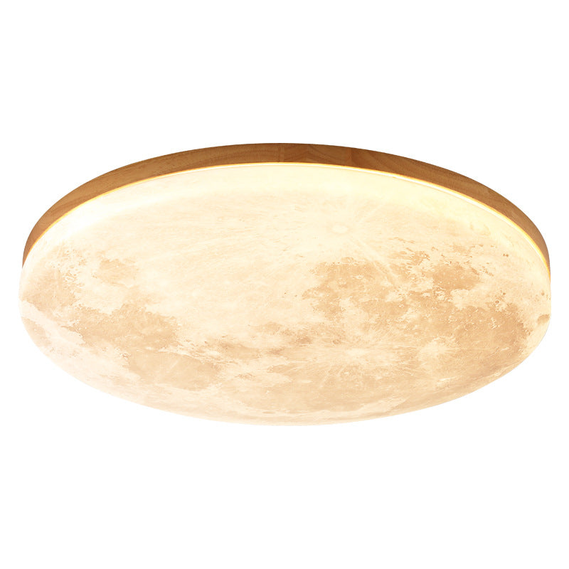 LED Flush Mount Ceiling Light for Bedroom | PVC Wood Grain Nordic Design | Lologe