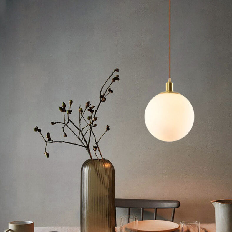 White Globe Pendant Light | Living Room Scandinavian Minimalist Design | Lologe