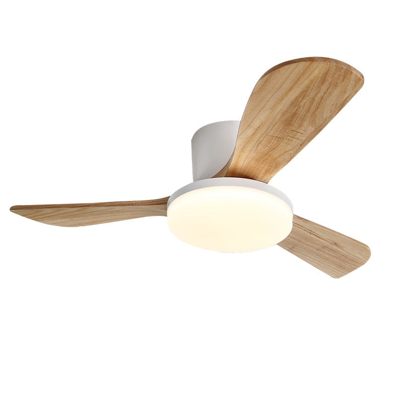 LED Ceiling Fan Light | For Living Room | Copper Wood Acrylic | Semi-Flush Mount | Lologe