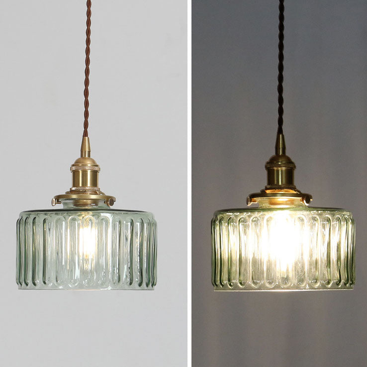 Glass Pendant Light for Kitchen Island | Brass Vintage Jar Shade | Lologe