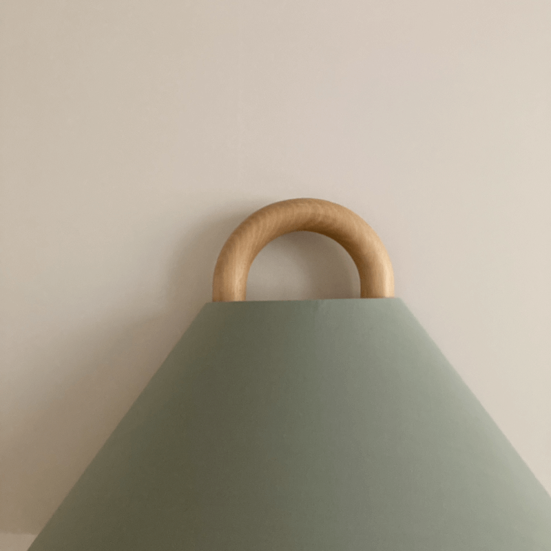Wood Wall Sconce for Bedroom | Pleated Semi-Circle Shade Modern Lighting | Lologe