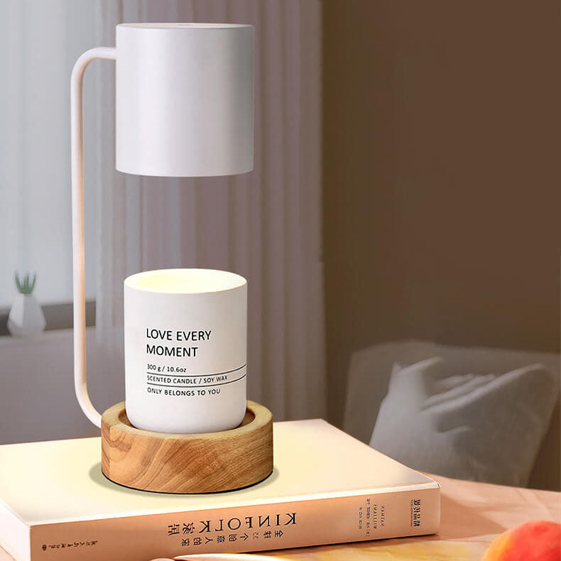 Minimalist Wood Wax Melt Table Lamp | Dimming Timer for Bedroom | Lologe