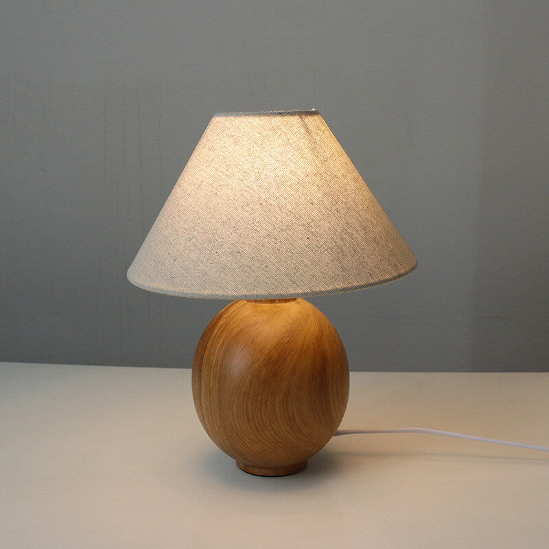 Japanese Wabi Sabi Table Lamp | Bedroom Living Room | Solid Wood Fabric | 1-Light | Vintage Style | Lologe
