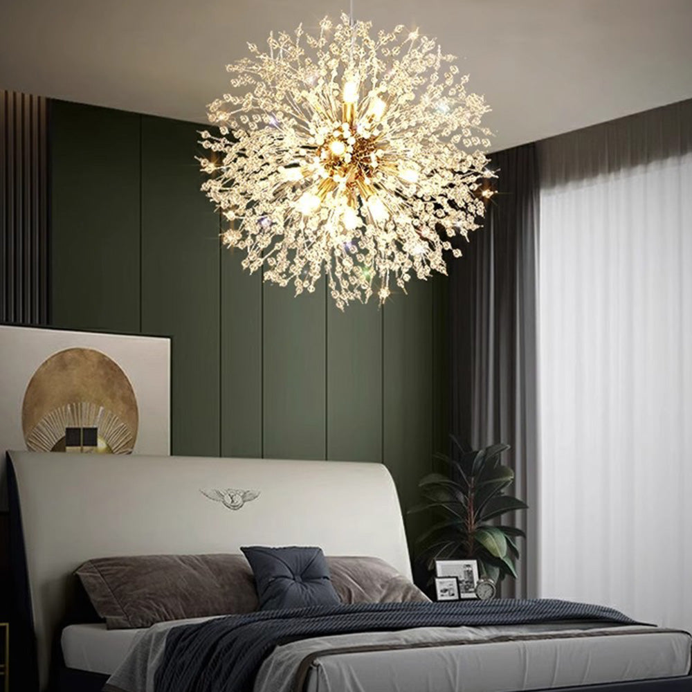 Modern Dandelion Crystal Chandelier | Dining Room | Luxury Firework Pendant | LED Light | Lologe