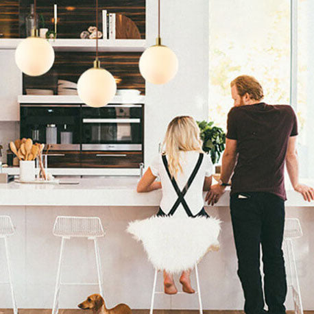 White Globe Pendant Light | Living Room Scandinavian Minimalist Design | Lologe
