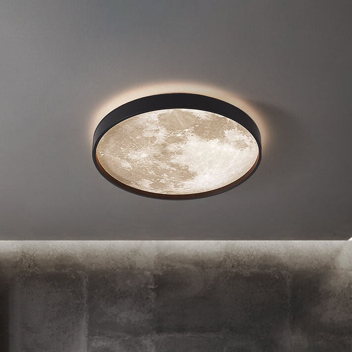 LED Flush Mount Ceiling Light | Bedroom | Moon Design | 3 Colour Modes | Lologe