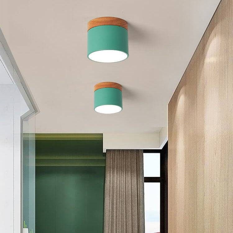 Scandinavian LED Flush Mount Ceiling Light | Solid Wood | 3-Colour | Modern Nordic | Lologe