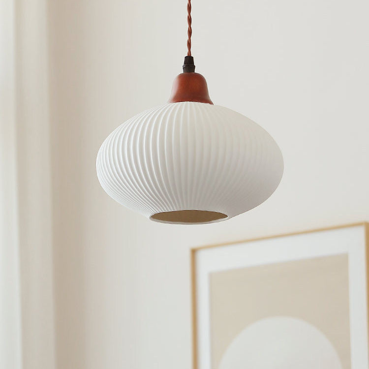 Japanese Ceramic Dome Pendant Light | Soft Kitchen Ambience | Lologe