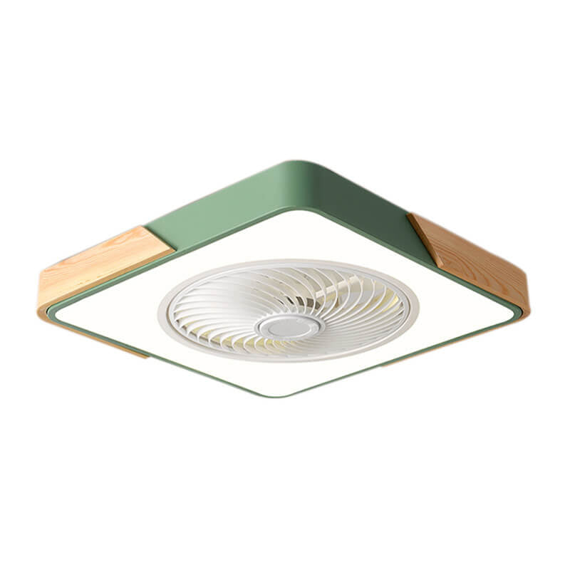 LED Flush Mount Ceiling Fan Light | Wood Nordic Style | Lologe