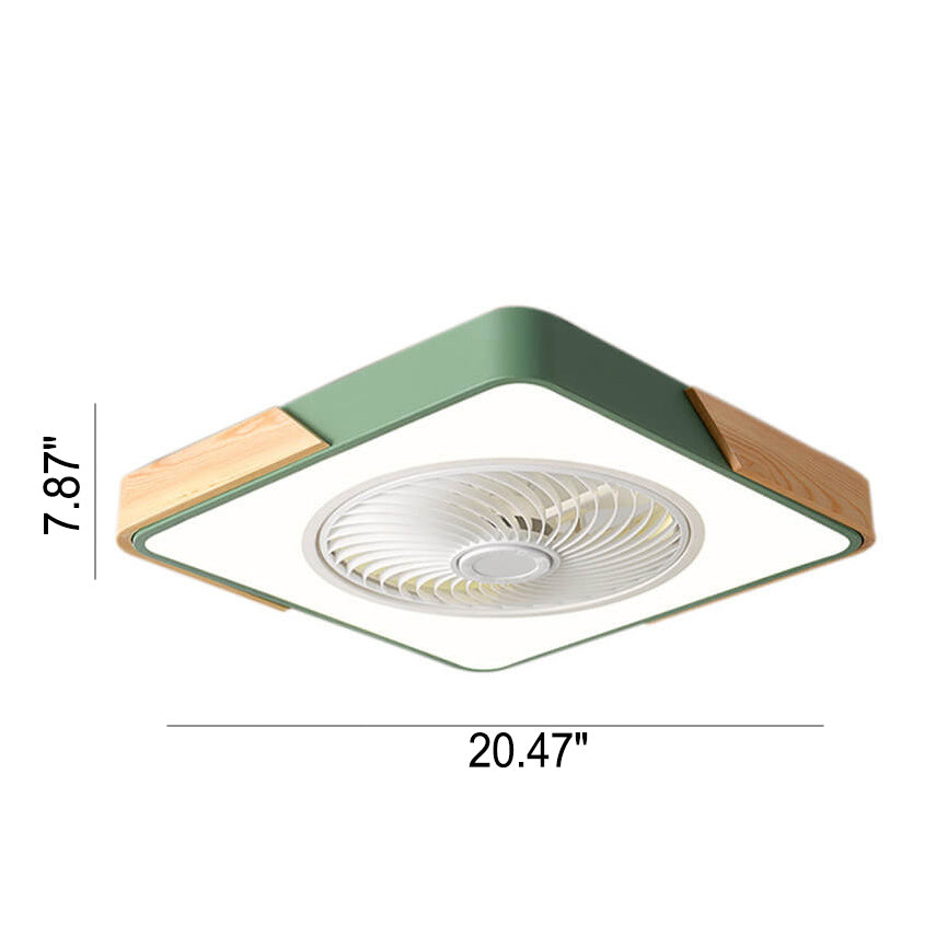 LED Flush Mount Ceiling Fan Light | Wood Nordic Style | Lologe