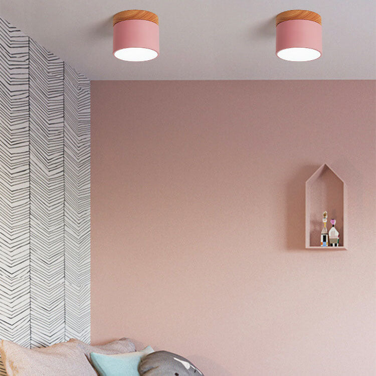 Scandinavian LED Flush Mount Ceiling Light | Solid Wood | 3-Colour | Modern Nordic | Lologe