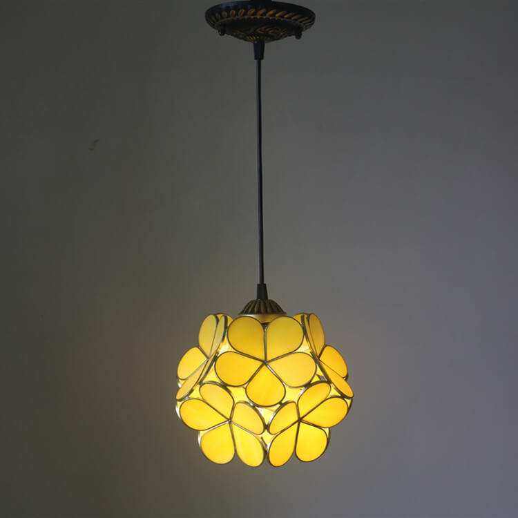 Stained Glass Pendant Light | Dining Room | Tiffany Metal 1-Light | Lologe