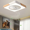 LED Flush Mount Ceiling Fan Light | Wood Nordic Style | Lologe