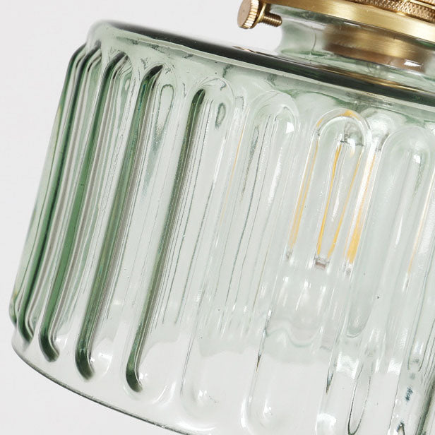 Glass Pendant Light for Kitchen Island | Brass Vintage Jar Shade | Lologe