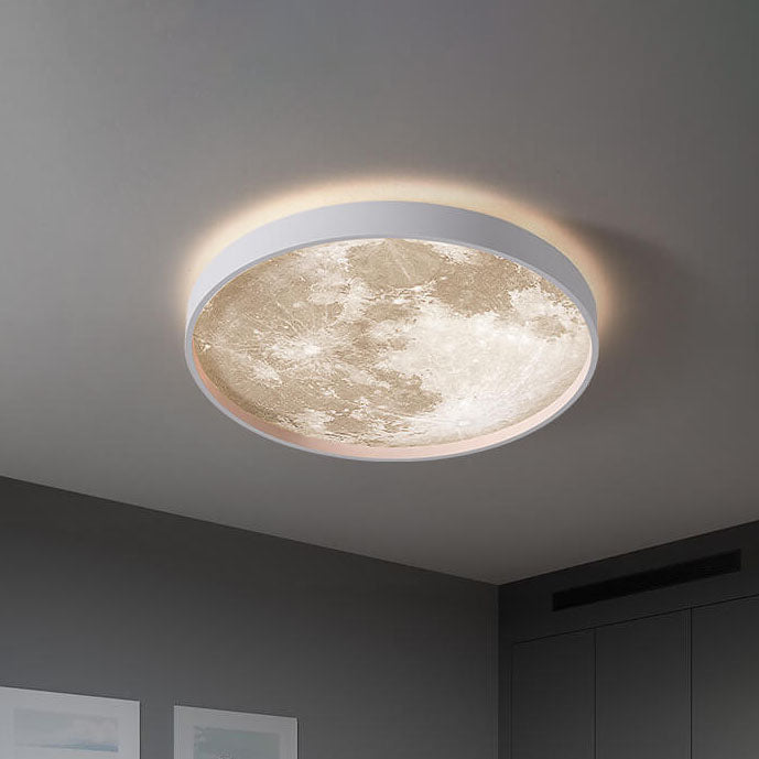 LED Flush Mount Ceiling Light | Bedroom | Moon Design | 3 Colour Modes | Lologe